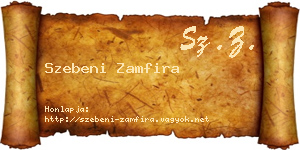 Szebeni Zamfira névjegykártya